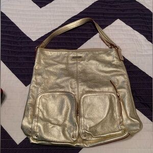 Gold Kate Spade Purse with Zippered Pockets